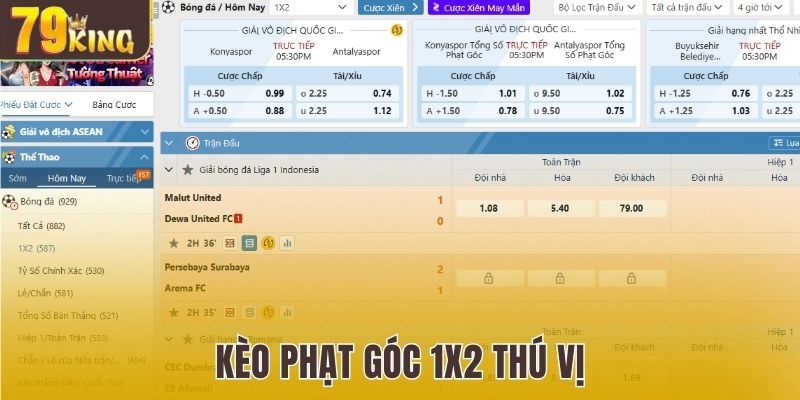 Kèo phạt góc 1X2 thú vị